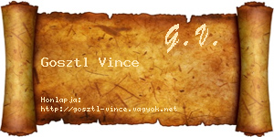 Gosztl Vince névjegykártya